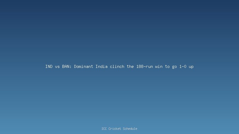 IND vs BAN